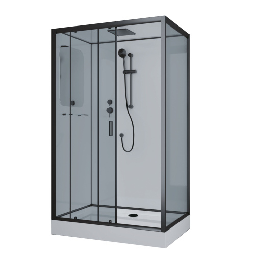 Душевая кабина Niagara Premium 69120134QRBLACK 120х80 прямоугольная с крышей ориентация правая